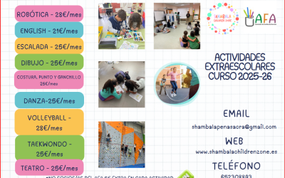 CEIP VIRGEN DE PEÑA SACRA – ACTIVIDADES EXTRAESCOLARES CURSO 2025-26